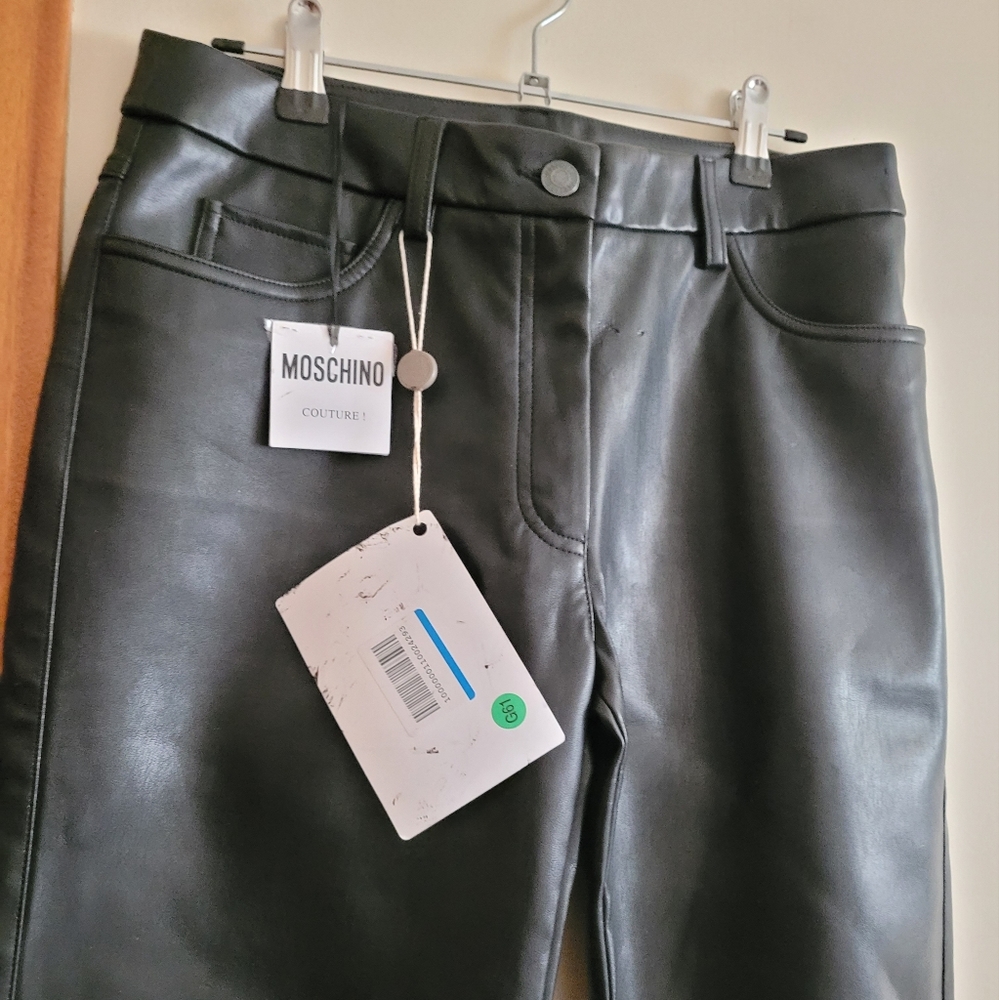 Moschino Couture Vegan Leather Pants